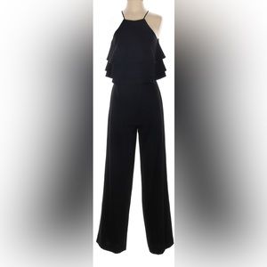 GIANNI BINI Black Ruffle Jumpsuit